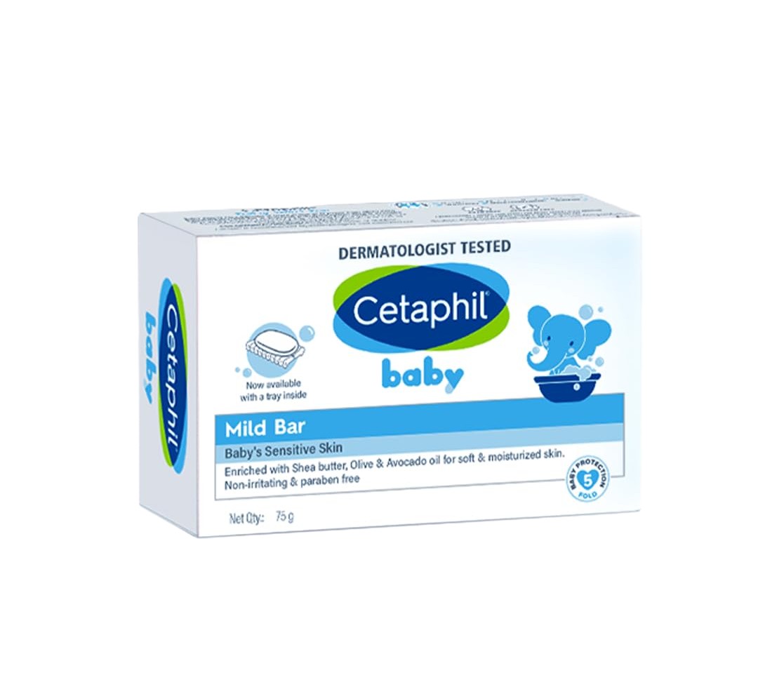 Cetaphil Baby Mild Bar with Shea Butter | Paraben-Free (75gm)